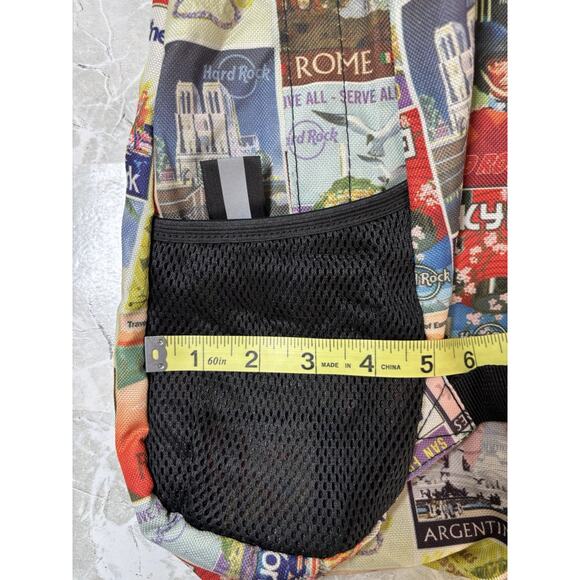 HARD ROCK CAFE PACKABLE‎ POSTCARD BACKPACK Soft Shell Backpack Multicolor Pocket - Picture 11 of 11